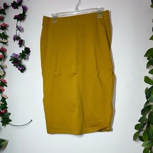 Mustard Pencil Skirt